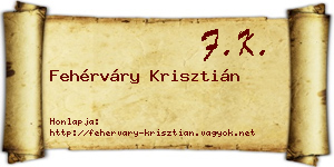 Fehérváry Krisztián névjegykártya