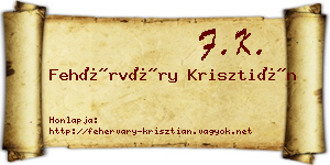 Fehérváry Krisztián névjegykártya